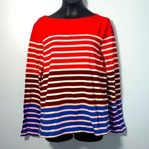 • J.Crew Red and Blue Striped Top
